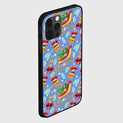 Чехол для iPhone 12 Pro Max Новогодний праздничный узор, цвет: 3D-черный — фото 2