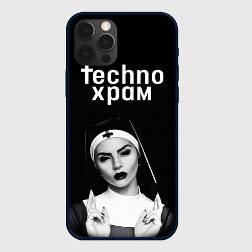 Чехол iPhone 12 Pro Max Techno храм монашка демон / 3D-Черный – фото 1