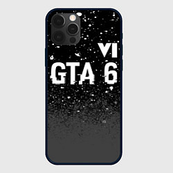 Чехол iPhone 12 Pro Max GTA 6 glitch на темном фоне посередине