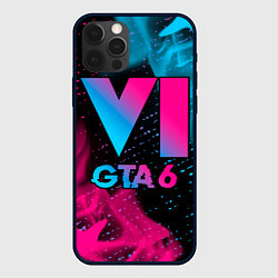 Чехол для iPhone 12 Pro Max GTA 6 - neon gradient, цвет: 3D-черный