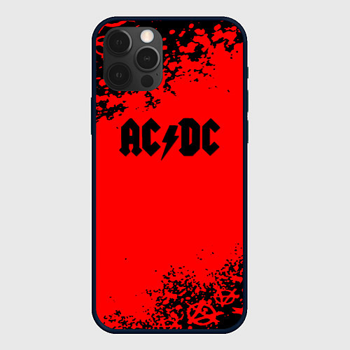 Чехол iPhone 12 Pro Max AC DC skull rock краски / 3D-Черный – фото 1