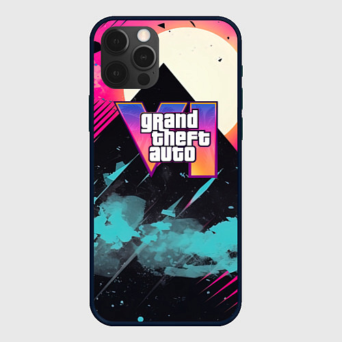 Чехол iPhone 12 Pro Max GTA 6 logo retro / 3D-Черный – фото 1