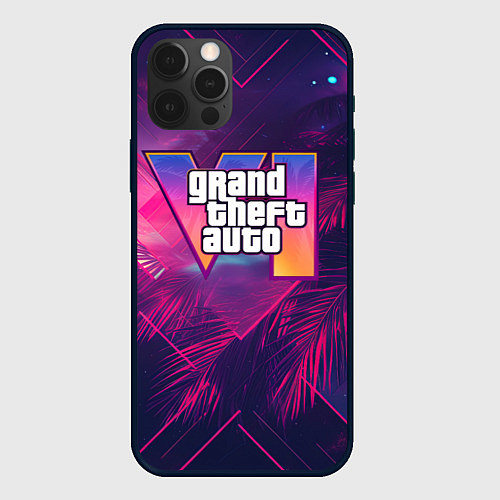 Чехол iPhone 12 Pro Max GTA 6 summer logo / 3D-Черный – фото 1