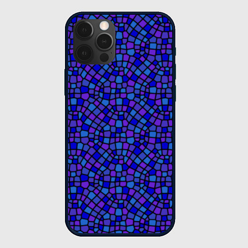 Чехол iPhone 12 Pro Max Паттерн витражной мозаики / 3D-Черный – фото 1