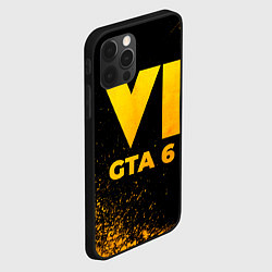 Чехол для iPhone 12 Pro Max GTA 6 - gold gradient, цвет: 3D-черный — фото 2