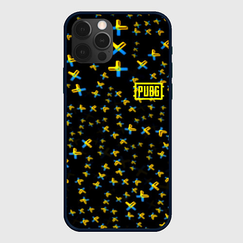 Чехол iPhone 12 Pro Max PUBG sticker games / 3D-Черный – фото 1