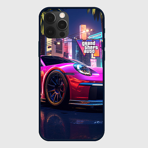 Чехол iPhone 12 Pro Max GTA 6 auto / 3D-Черный – фото 1