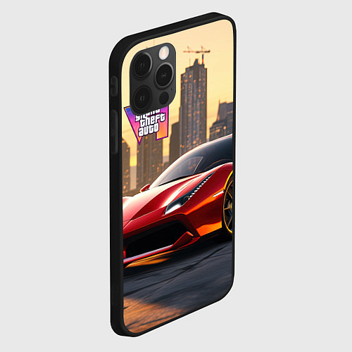Чехол iPhone 12 Pro Max GTA 6 Vice city / 3D-Черный – фото 2