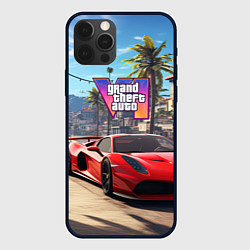 Чехол для iPhone 12 Pro Max GTA 6 red auto, цвет: 3D-черный