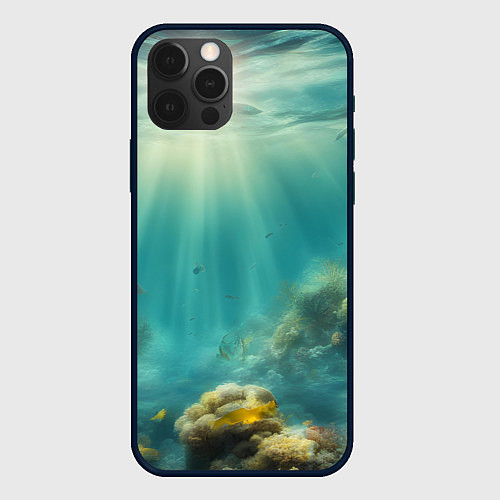 Чехол iPhone 12 Pro Max Рыбы под водой / 3D-Черный – фото 1