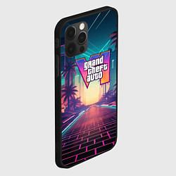 Чехол для iPhone 12 Pro Max GTA 6 night city logo, цвет: 3D-черный — фото 2
