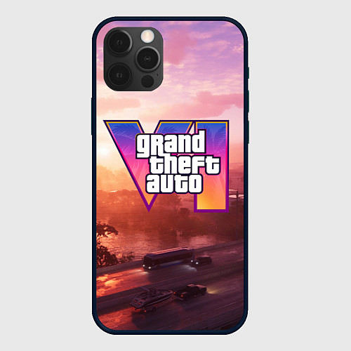 Чехол iPhone 12 Pro Max GTA 6 Vice / 3D-Черный – фото 1