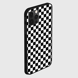 Чехол для iPhone 12 Pro Max Шахматное поле чёрно-белый, цвет: 3D-черный — фото 2