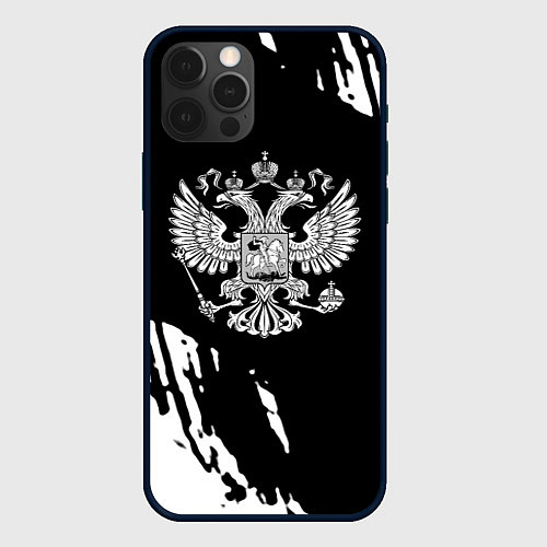 Чехол iPhone 12 Pro Max Герб великой страны Россия краски / 3D-Черный – фото 1