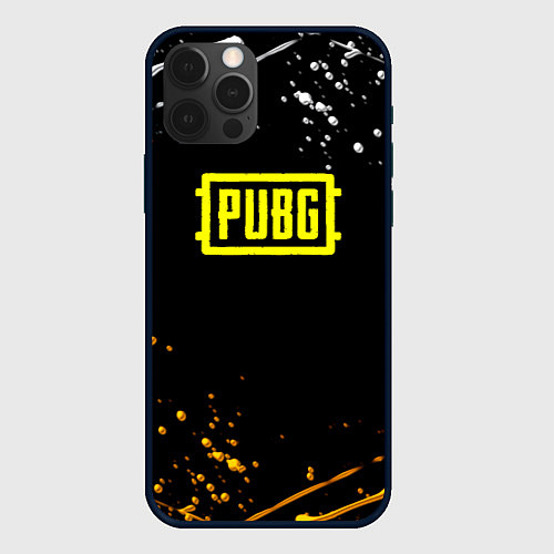 Чехол iPhone 12 Pro Max PUBG краски поля боя / 3D-Черный – фото 1