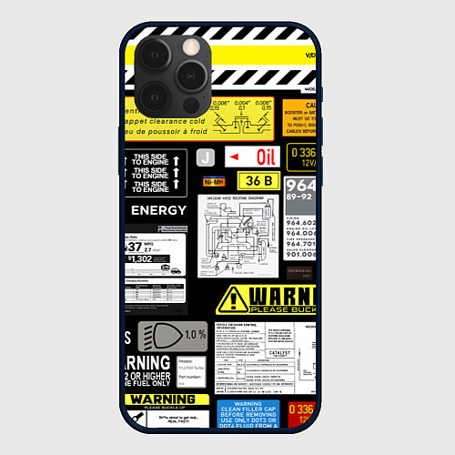 Чехол iPhone 12 Pro Max Инженерные знаки / 3D-Черный – фото 1