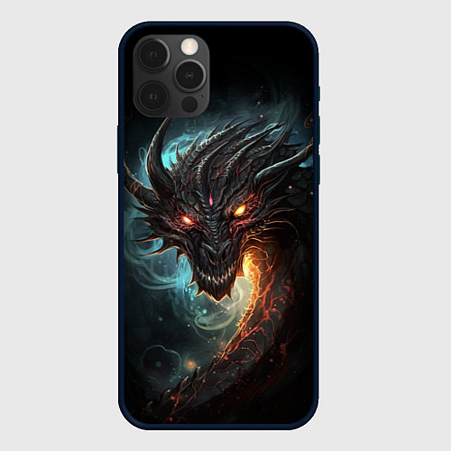 Чехол iPhone 12 Pro Max Фэнтази дракон символ 2024 / 3D-Черный – фото 1