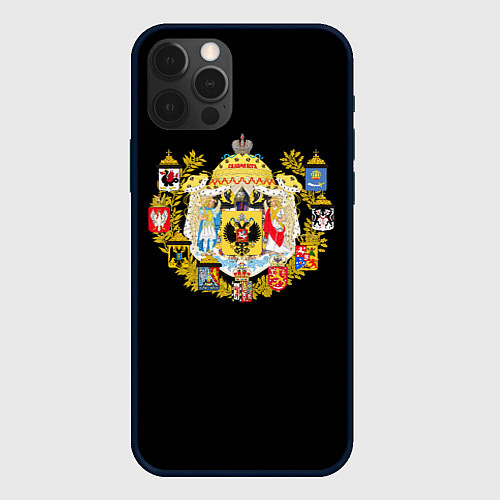 Чехол iPhone 12 Pro Max Россия герб славянский / 3D-Черный – фото 1