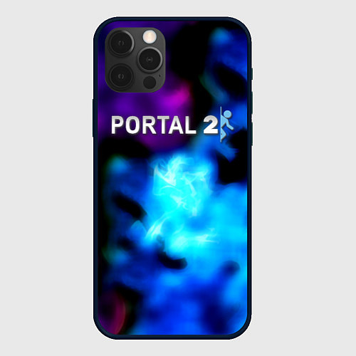 Чехол iPhone 12 Pro Max Portal неоновый градиент / 3D-Черный – фото 1