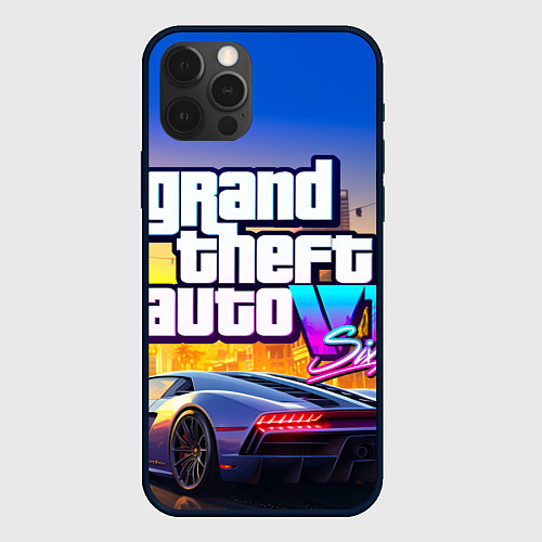 Чехол iPhone 12 Pro Max Grand theft auto 6 street vice city / 3D-Черный – фото 1