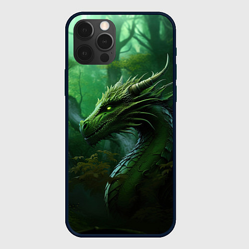 Чехол iPhone 12 Pro Max Зеленый лесной дракон 2024 / 3D-Черный – фото 1