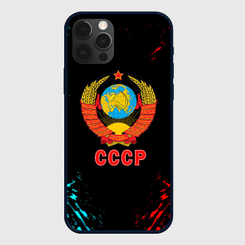 Чехол iPhone 12 Pro Max Моя страна СССР краски / 3D-Черный – фото 1