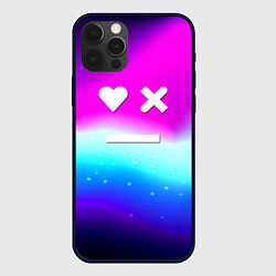 Чехол iPhone 12 Pro Max Love death robots neon gradient serial