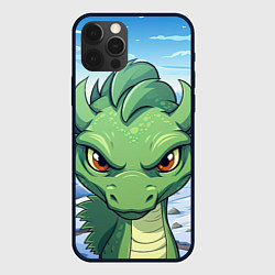 Чехол iPhone 12 Pro Max Забавный маленький зеленый дракон