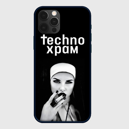 Чехол iPhone 12 Pro Max Techno храм монашка с перстнем / 3D-Черный – фото 1