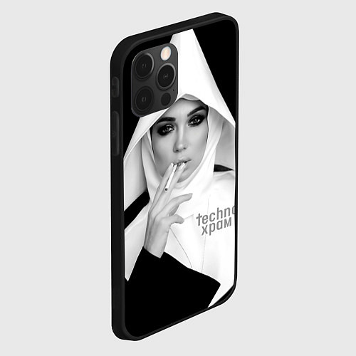Чехол iPhone 12 Pro Max Techno храм роковая монашка / 3D-Черный – фото 2