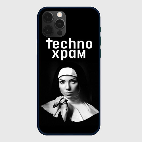 Чехол iPhone 12 Pro Max Techno храм монашка с красивыми глазами / 3D-Черный – фото 1