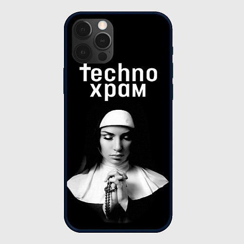 Чехол iPhone 12 Pro Max Techno храм монашка в молитве / 3D-Черный – фото 1