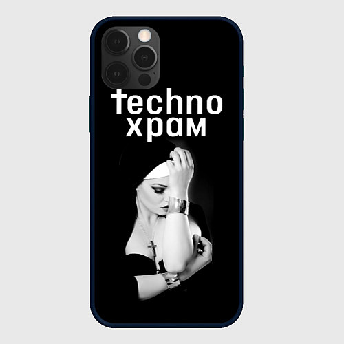Чехол iPhone 12 Pro Max Techno храм монашка с золотыми браслетами / 3D-Черный – фото 1