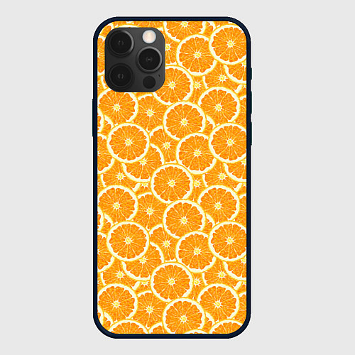 Чехол iPhone 12 Pro Max Ломтики апельсина / 3D-Черный – фото 1