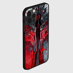 Чехол для iPhone 12 Pro Max Каменная адская броня красная, цвет: 3D-черный — фото 2