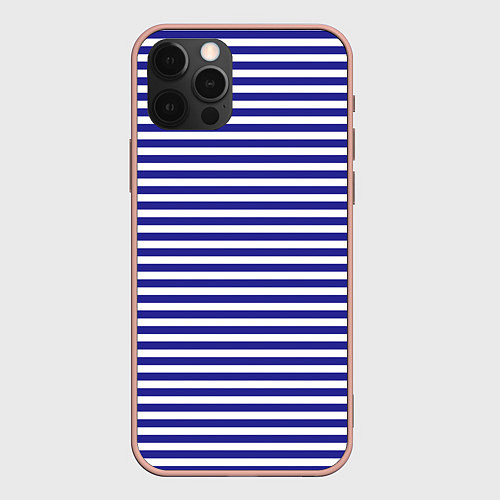 Чехол iPhone 12 Pro Max Тельняшка моряка / 3D-Светло-розовый – фото 1