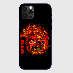 Чехол для iPhone 12 Pro Max Танджиро в огне, цвет: 3D-черный