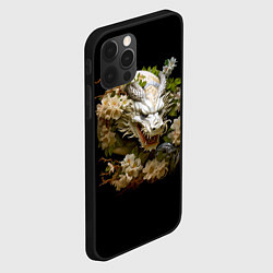 Чехол для iPhone 12 Pro Max Китайский дракон и цветы сакуры, цвет: 3D-черный — фото 2