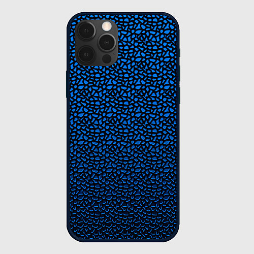 Чехол iPhone 12 Pro Max Синий объёмный паттерн / 3D-Черный – фото 1
