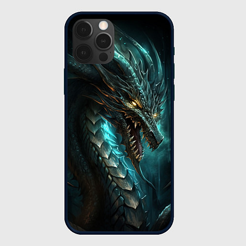 Чехол iPhone 12 Pro Max Древний дракон символ 2024 / 3D-Черный – фото 1