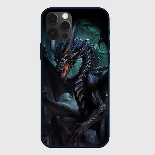 Чехол iPhone 12 Pro Max Древний пещерный дракон символ 2024 / 3D-Черный – фото 1