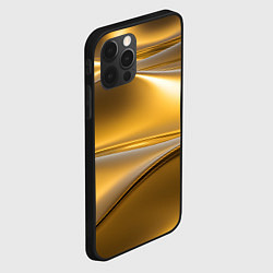 Чехол для iPhone 12 Pro Max Золотые волны металла, цвет: 3D-черный — фото 2