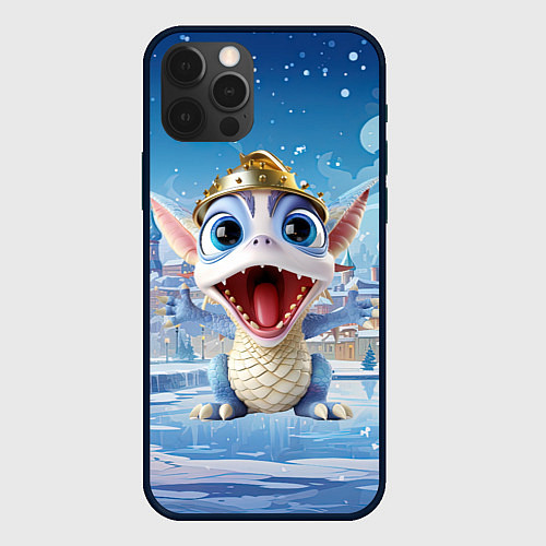 Чехол iPhone 12 Pro Max Дракон милый новогодний 2024 символ года / 3D-Черный – фото 1