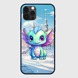 Чехол для iPhone 12 Pro Max Дракон милый новогодний 2024 символ года, цвет: 3D-черный