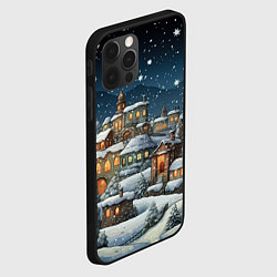 Чехол для iPhone 12 Pro Max Новогодний городок ночной, цвет: 3D-черный — фото 2