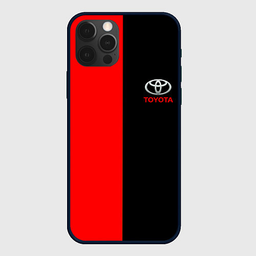 Чехол iPhone 12 Pro Max Toyota car красно чёрный / 3D-Черный – фото 1