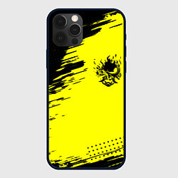Чехол для iPhone 12 Pro Max Cyberpunk 2077 краски на чёрном, цвет: 3D-черный