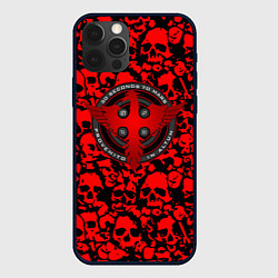 Чехол для iPhone 12 Pro Max Thirty Seconds to Mars skull pattern, цвет: 3D-черный