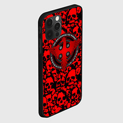 Чехол для iPhone 12 Pro Max Thirty Seconds to Mars skull pattern, цвет: 3D-черный — фото 2