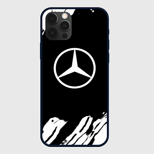 Чехол iPhone 12 Pro Max Mercedes benz краски спорт / 3D-Черный – фото 1